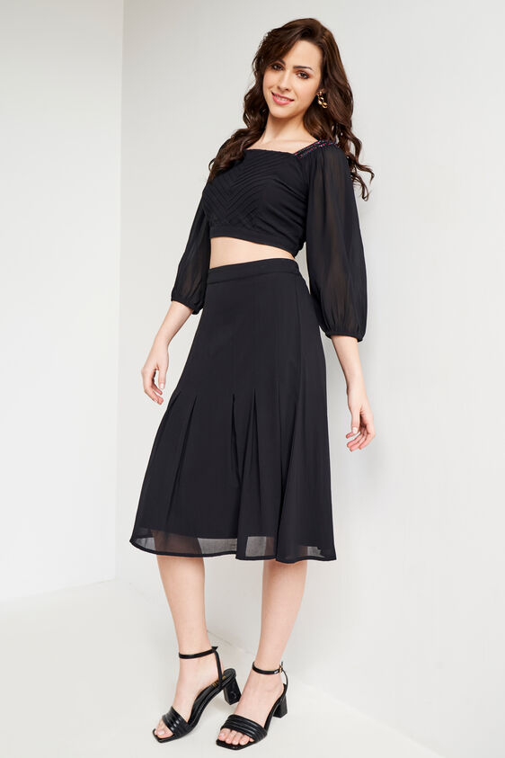 Black Solid Flared set, Black, image 2